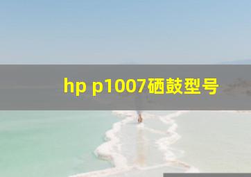 hp p1007硒鼓型号